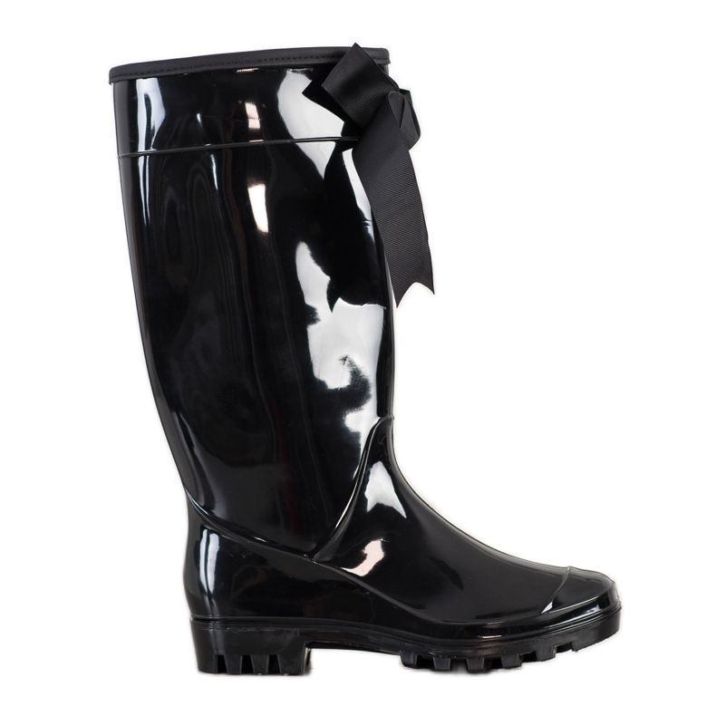 SHELOVET Lakované galoše s lukem černá