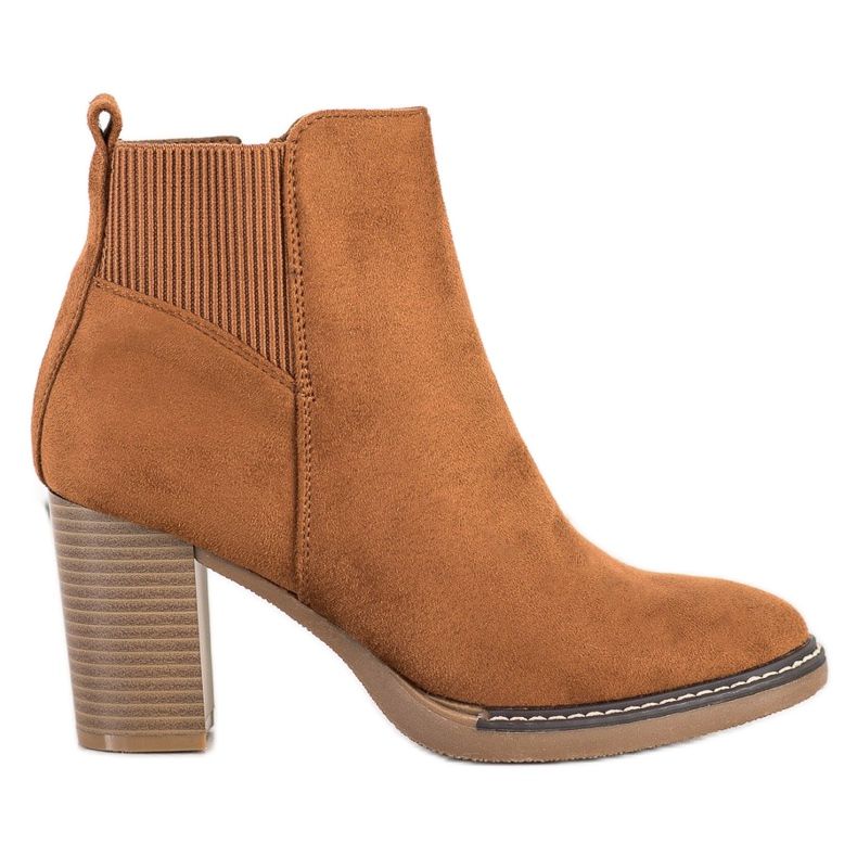 Super Mode Velbloudí botičky na sloupku hnědý žlutá Super Mode Velbloudí botičky na sloupku hnědý žlutá