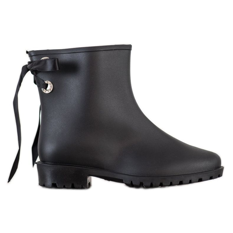 SHELOVET Galoše s dekorativní vazbou černá