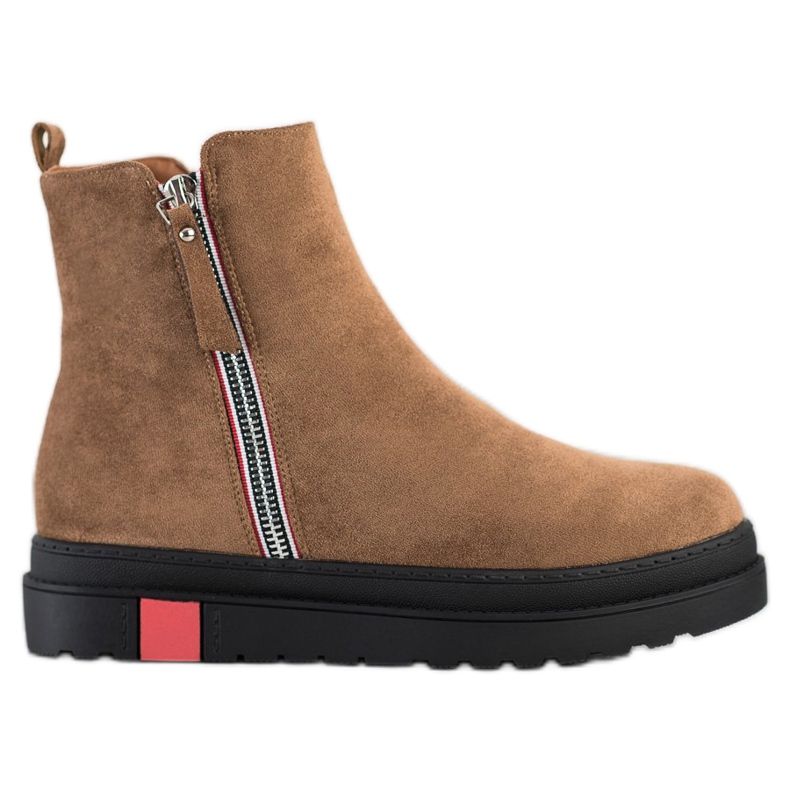 Seastar Boty na černé platformě hnědý vícebarevný Seastar Boty na černé platformě hnědý vícebarevný