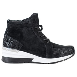 Filippo Šněrovací kožené boty černý