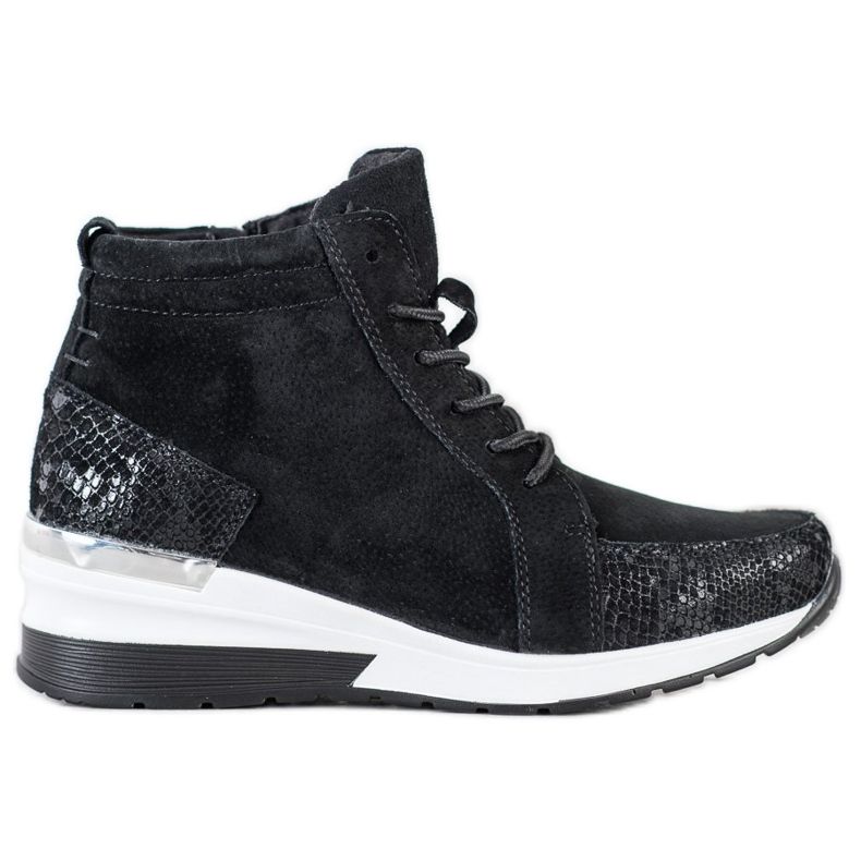 Filippo Šněrovací kožené boty černá