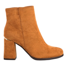 SHELOVET Boty se zlatou vložkou hnědý