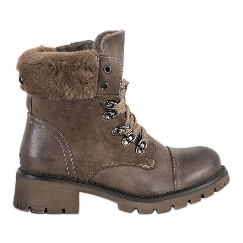 Super Mode Teplé, svázané boty šedá