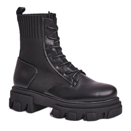 SEA Dámské šněrovací boty s ponožkou NS156 Black My Need černý