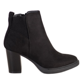 Super Mode Černé kozačky na sloupku černý