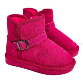 Apawwa Dětské sněhové boty s kožešinou Fuchsia Kawai růžový