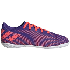 Kopačky Adidas Nemeziz.4 In Junior purpurově růžové EH0587 fialový Kopačky Adidas Nemeziz.4 In Junior purpurově růžové EH0587 fialový