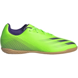 Zelené kopačky Adidas X Ghosted.4 In Junior EG8233 zelený zelený