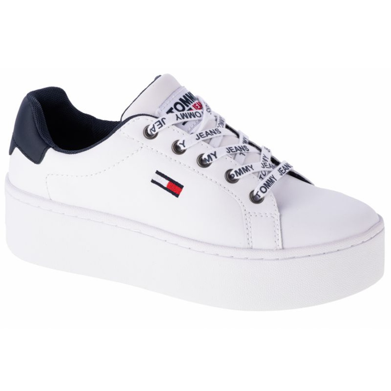Tommy Hilfiger Iconic Leather Flatform boty v EN0EN01113-YBR bílý