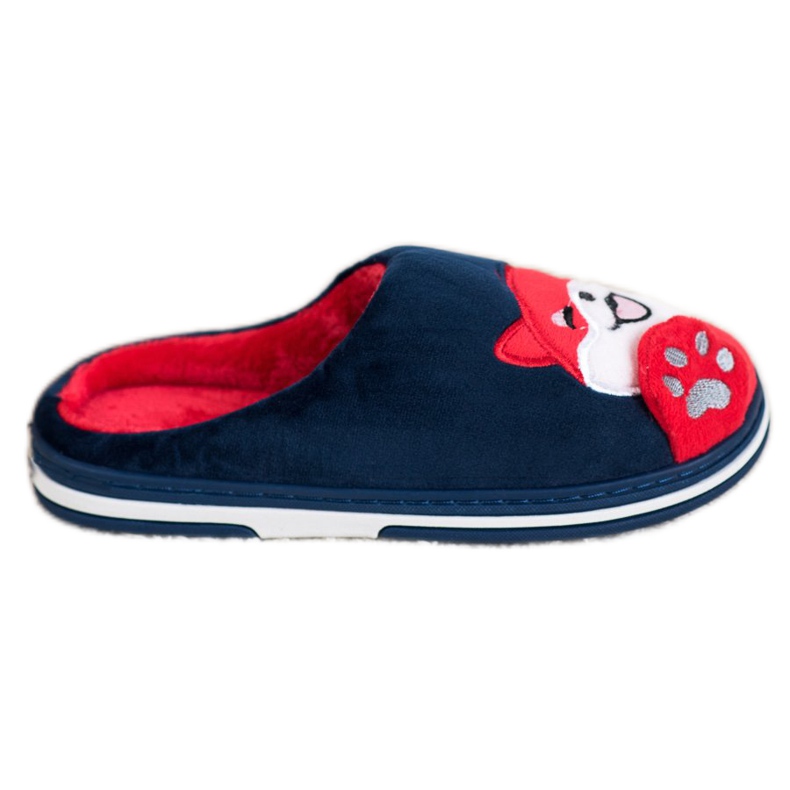 Bona Vítejte domácí pantofle bílý červené námořnická modrá