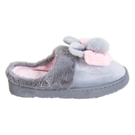 Bona Šedé pantofle s poškozením růžový šedá