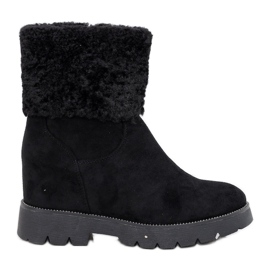 Černé semišové zateplené boty od Bodri černý