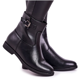 PJ1 Dámské černé teplé boty na půl cesty se sponou černá PJ1 Dámské černé teplé boty na půl cesty se sponou černá