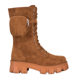 Seastar Semišové boty s kapsou hnědý žluť