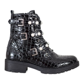 Super Me Lakovaný Workers Snake Print černý