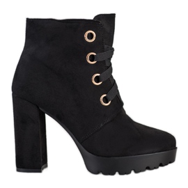 Juliet Šněrovací kotníkové boty černý