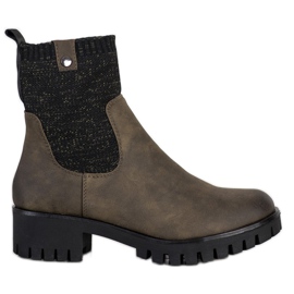 M.Daszyński Nazouvací boty na platformě zelený