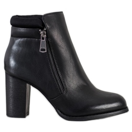 Super Mode Klasické kozačky na zip černý