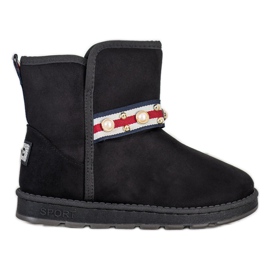 Bona Mukluki s ozdobným pruhem černá