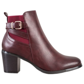 Ideal Shoes Neformální burgundské boty červený