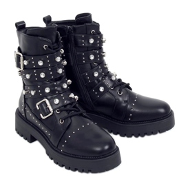 Vojenské boty s černými hřeby NS176P Black