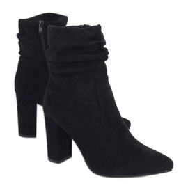 Černé kozačky na vysokém podpatku WS005 Black Ii Genre černá