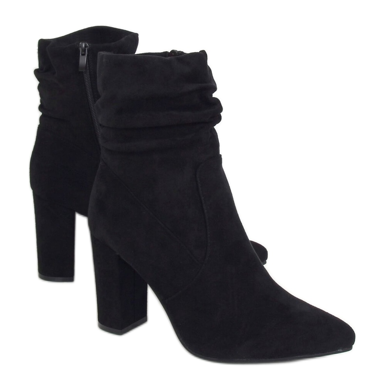 Černé kozačky na vysokém podpatku WS005 Black Ii Genre černá
