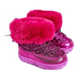 Dětské sněhové boty s kožešinou Fuchsia Nicola růžový