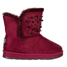 Bona Mukluki s korálky červený