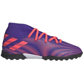 Kopačky Adidas Nemeziz.3 Tf Jr EH0576 oranžová, fialová, růžová fialová