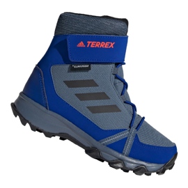 Boty Adidas Terrex Snow Cf Cp Cw Jr G26579 černý modrý šedá