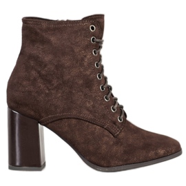 Kylie Vázané boty na liště hnědý