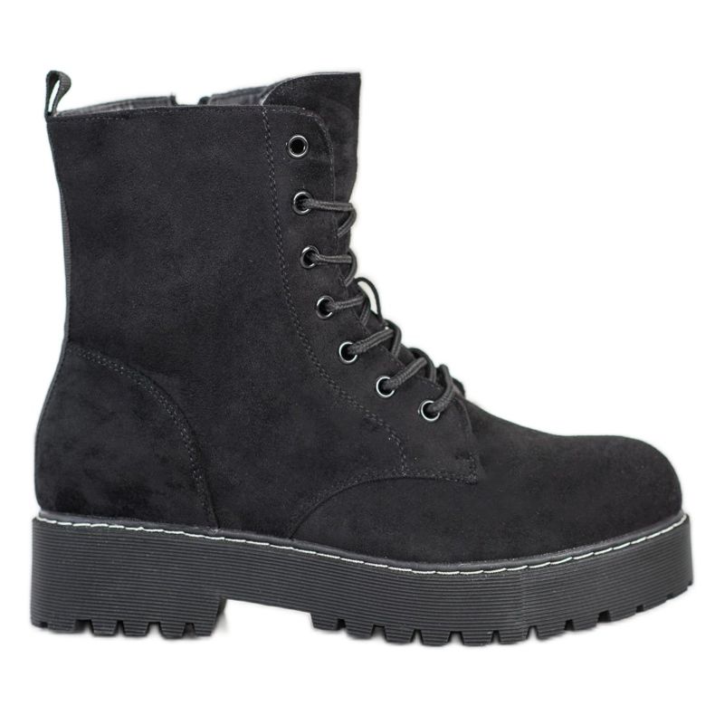 SHELOVET Semišové lapače na platformě černá