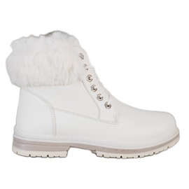 SHELOVET Bílé lapače s kožešinou bílá