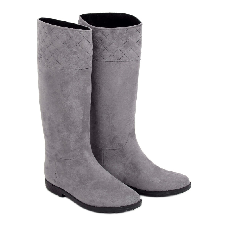 Šedé dámské galoše šedé D62P Šedé šedá