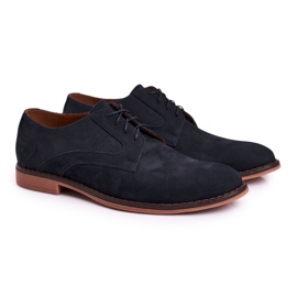 Bednarek Polish Shoes Pánské kožené mokasíny Nubuck Bednarek Navy Blue válečné loďstvo