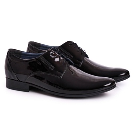 Bednarek Polish Shoes Pánské černé lakované kožené pantofle Bednarek černý