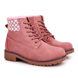 Apawwa Dětské boty Lapače izolované kožešinou Pink Forest růžový