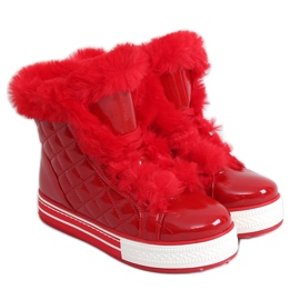 Červeně lakované sněhové boty NB310P-3 Red červený