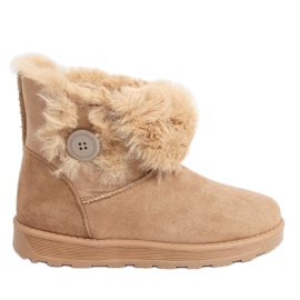 Sněhové boty s velbloudím knoflíkem 258 Camel hnědý