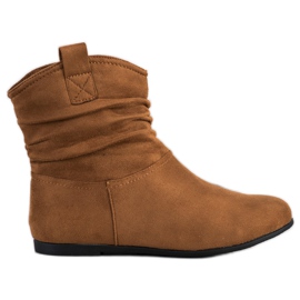 SHELOVET Příležitostné suede Booties hnědý
