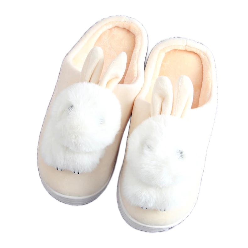 Dámské pantofle zajíčci béžové MA01 Béžové béžový ecru Dámské pantofle zajíčci béžové MA01 Béžové béžový ecru