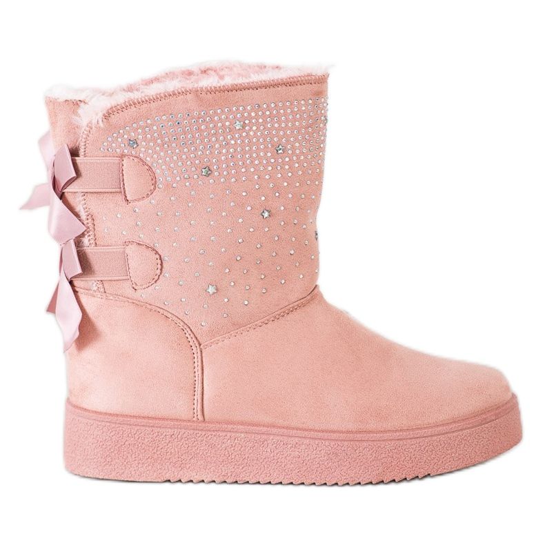Small Swan Mukluki s krystaly růžový Small Swan Mukluki s krystaly růžový
