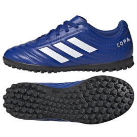 Kopačky Adidas Copa 20.4 Tf Jr EH0931 vícebarevný modrý Kopačky Adidas Copa 20.4 Tf Jr EH0931 vícebarevný modrý