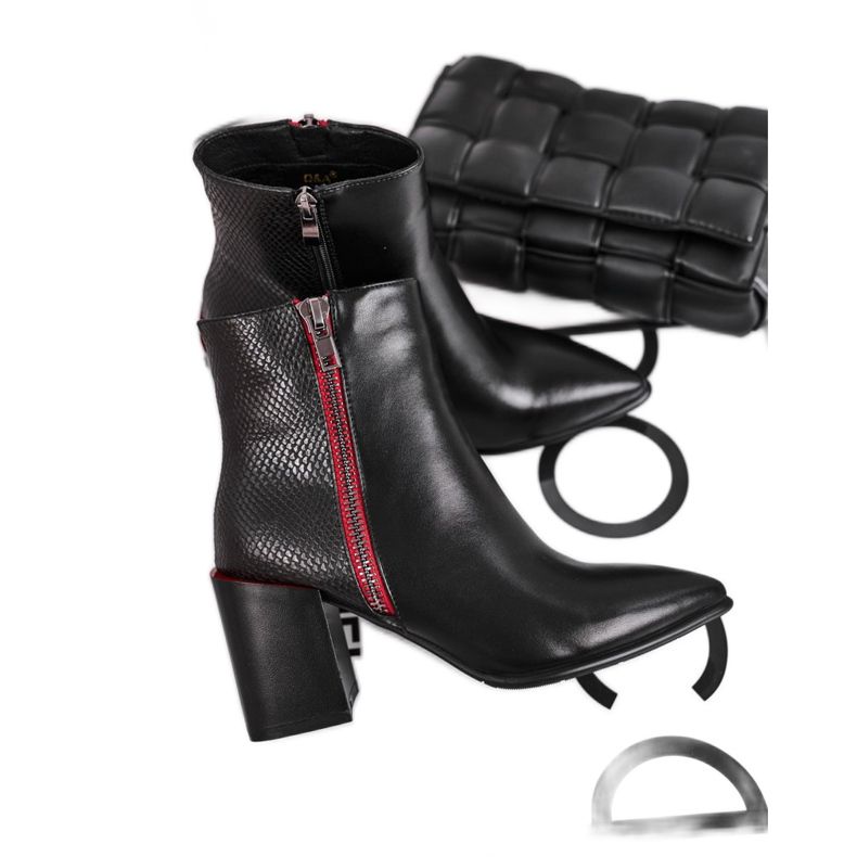 S.Barski Černé dámské boty Lippi černá červené