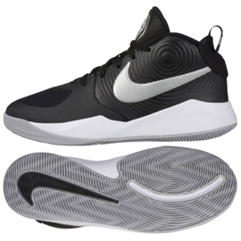 Basketbalové boty Nike Team Hustle D 9 (GS) Jr AQ4224 001 bílá, bílá, černá černý
