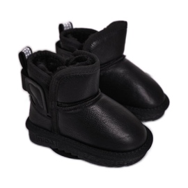 Apawwa Dětské černé sněhové boty s kožešinou Black Charlotte černý