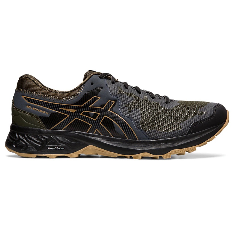 Pánské běžecké boty Asics Gel Sonoma 4 olivově černé 1011A177 300 černá vícebarevný zelená