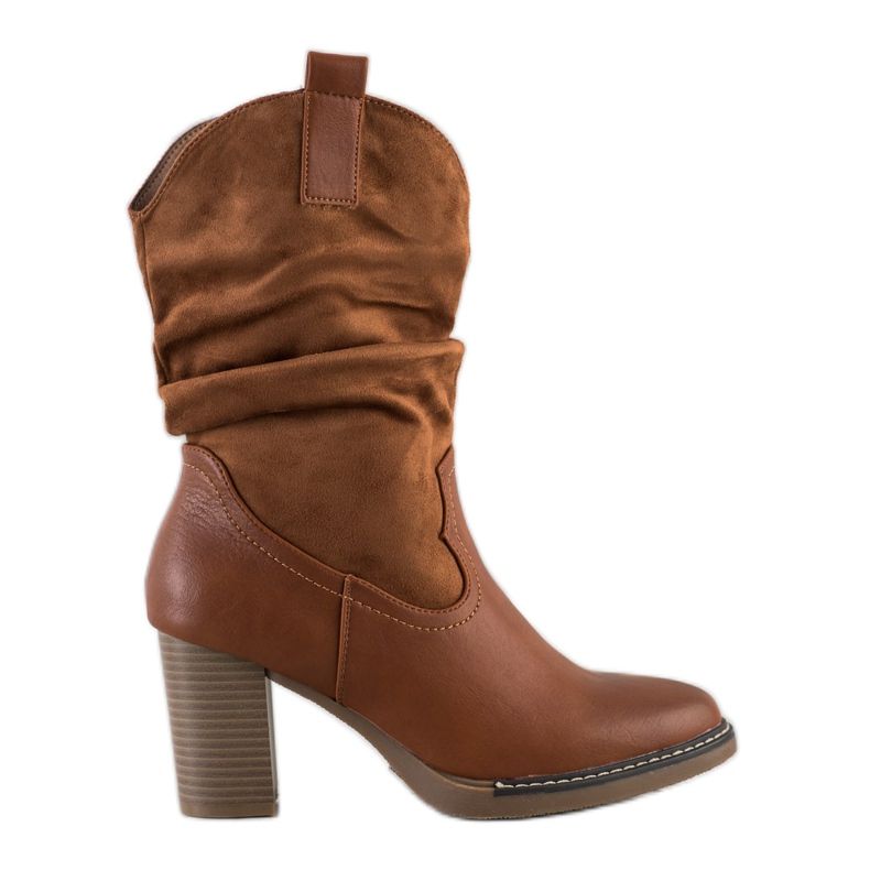 Super Mode Kovbojské boty na sloupku hnědý